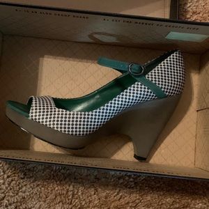 Lela Rose for Payless Green Polka Dot Wedges